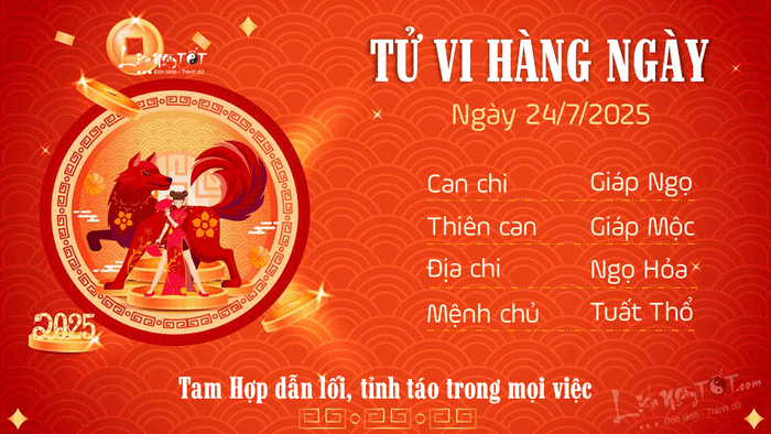 Tử vi hàng ngày 24/7/2025 - Tuất
