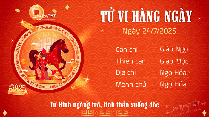 Tử vi hàng ngày 24/7/2025 - Ngọ