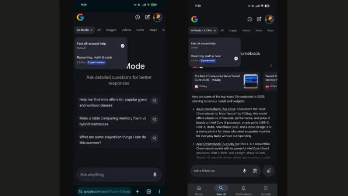Chế độ Trí tuệ Nhân tạo của Google