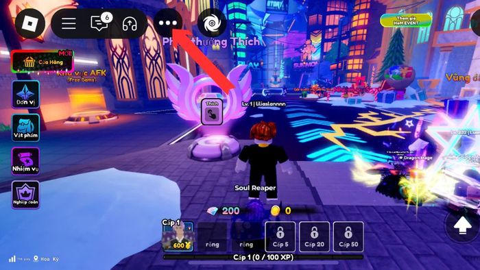 Hướng dẫn nhập code Anime Defense RNG - Thao tác đầu tiên