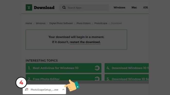 Các bước tải và cài Photoscape - bước ba