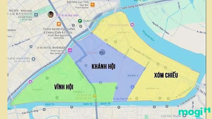 Sơ đồ hành chính mới của Quận 4 sau khi hợp nhất