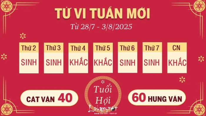 12 Tử vi hàng tuần 12 con giáp từ 28/7 - 3/8/2025 - Tuổi Hợi
