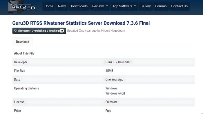 Hướng dẫn download và cài đặt RivaTuner - bước 1