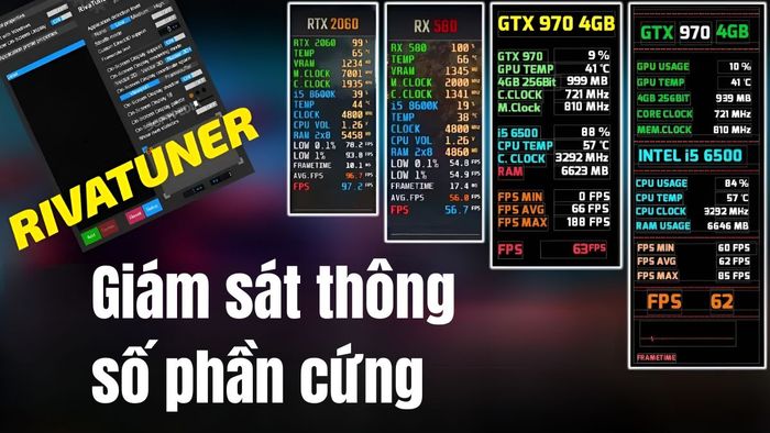 Điểm mạnh đáng chú ý của RivaTuner - khả năng theo dõi hệ thống