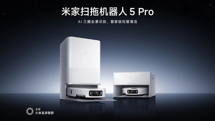 Với lực hút ấn tượng 23,000Pa cùng đôi cánh tay robot linh hoạt, Mijia 5 Pro có thể đồng thời thực hiện cả hai chức năng hút bụi và lau nhà một cách hiệu quả.