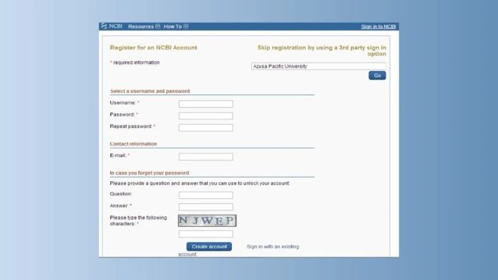 Hướng dẫn đăng ký và đăng nhập tài khoản PubMed