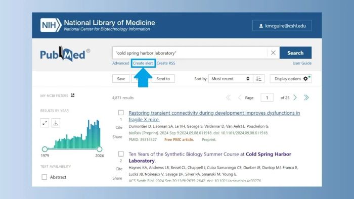 Hướng dẫn thiết lập cảnh báo bài viết mới từ PubMed