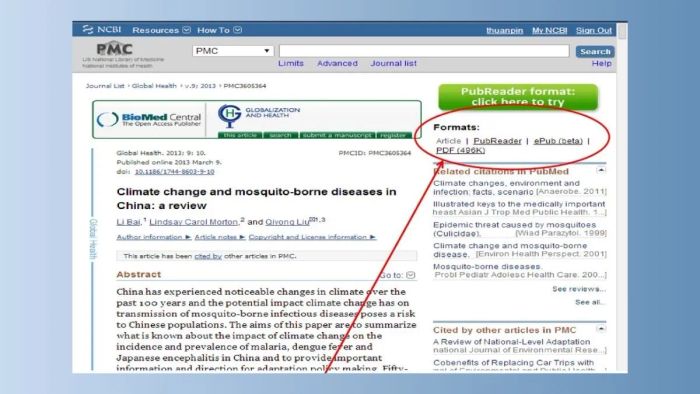 Hoàn tất quá trình tải toàn văn bài báo PubMed