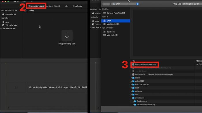 Quy trình biên tập video cơ bản bằng iMovie trên hệ thống Macbook/iMac