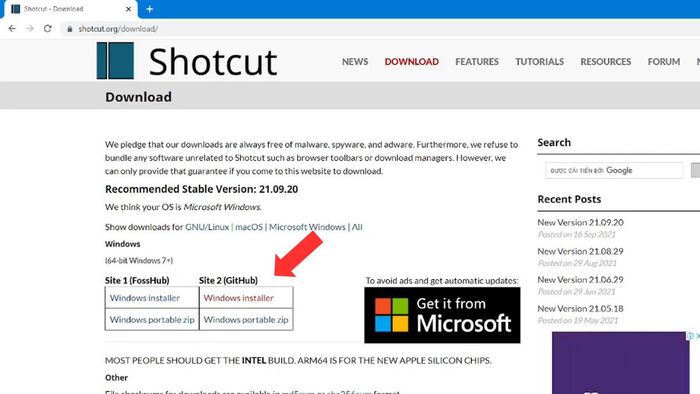 Quy trình cài đặt Shotcut