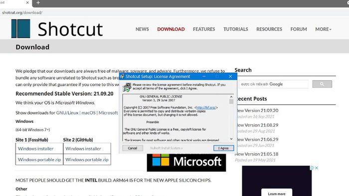 Hướng dẫn thiết lập Shotcut