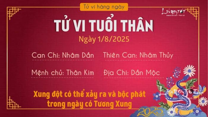 Tử vi hàng ngày 1/8/2025 của 12 con giáp - Tuổi Thân