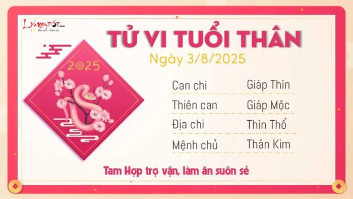 Tử vi trọn ngày 3/8/2025 dành cho tuổi Thân