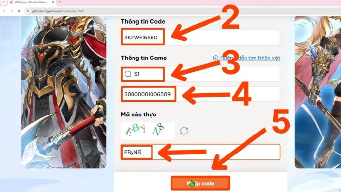 Hướng dẫn nhập code Tam Quốc Huyễn Tướng - bước thứ hai