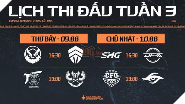LCP 2025 Tuần 3: Toàn cảnh lịch thi đấu
