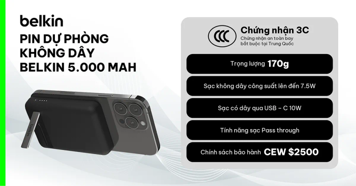 Bộ sạc không dây Belkin 5,000 mAh