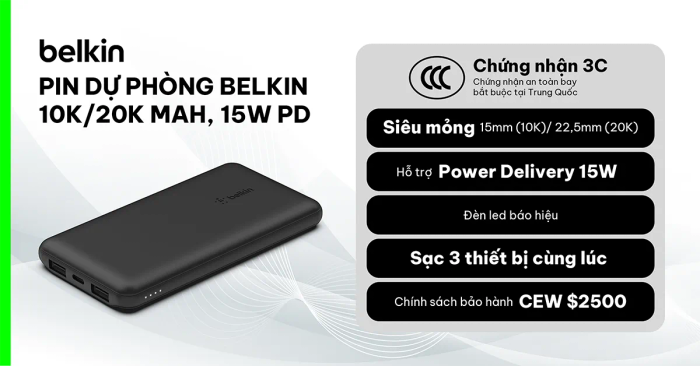 Bộ sạc dự phòng Polymer Pocket Power