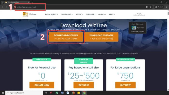 Hướng dẫn cài đặt WizTree - bước đầu tiên