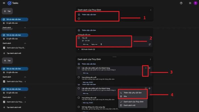 Hướng dẫn tạo và cập nhật công việc trên Google Tasks