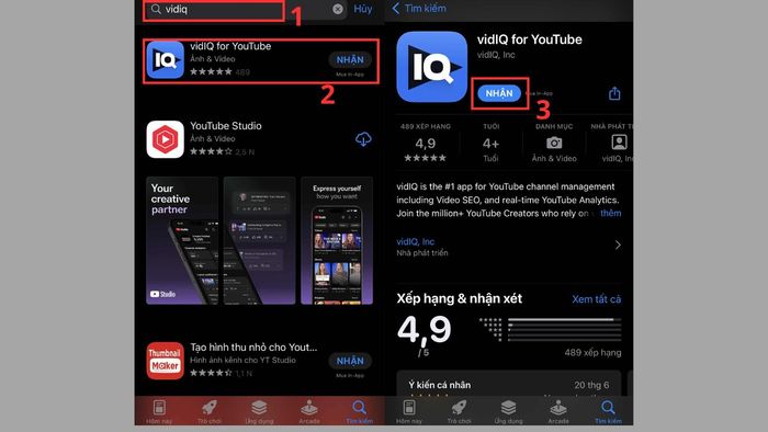 Cách tải và sử dụng VidIQ trên iPhone