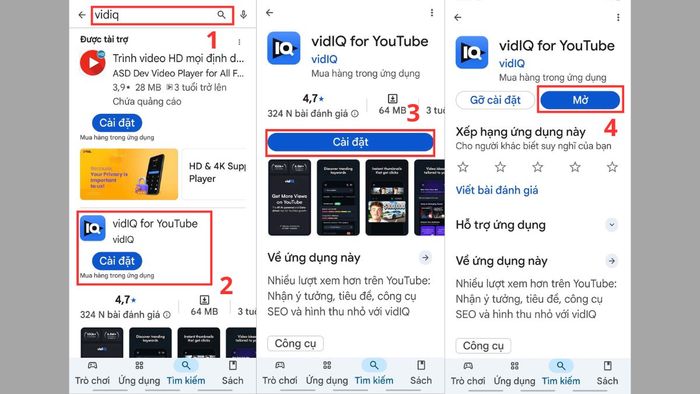 Cách tải và sử dụng VidIQ trên điện thoại Android