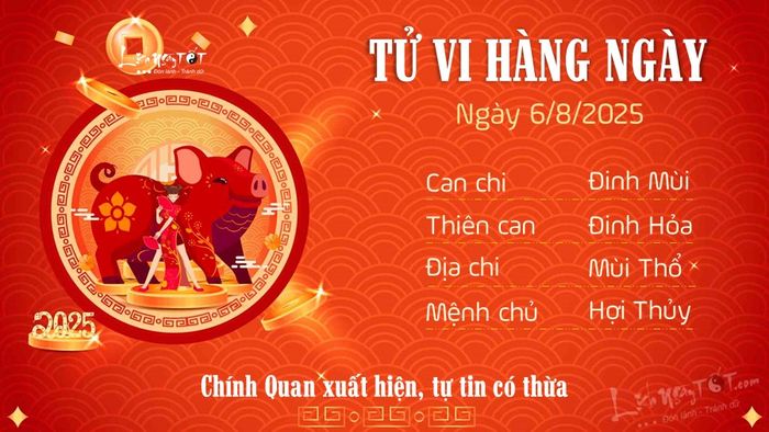 Tử vi hàng ngày 6/8/2025 - Tuổi Hợi