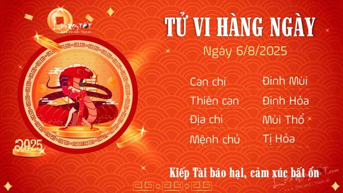 Tử vi hàng ngày 6/8/2025 - Tuổi Tị