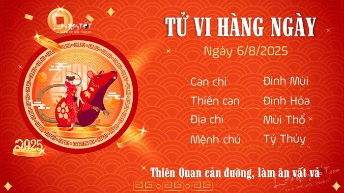Tử vi hàng ngày 6/8/2025 - Tuổi Tý