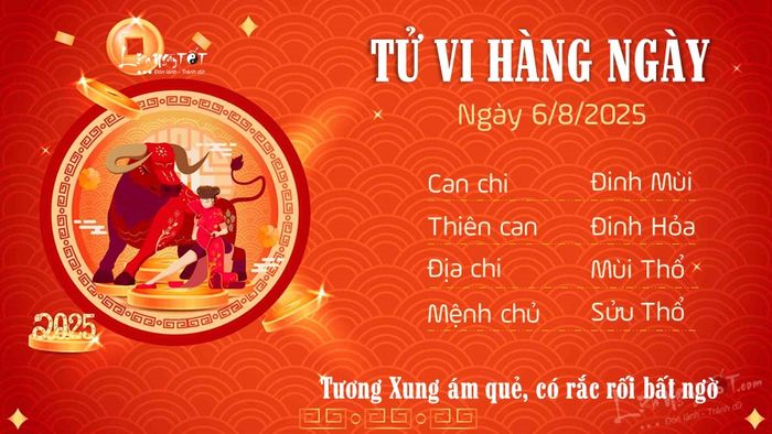 Tử vi ngày 6/8/2025 - Tuổi Sửu
