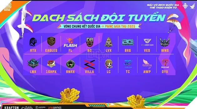 Cúp Quốc Gia PUBG Mobile 2025: 16 Đội Mạnh Nhất Sẽ Tranh Tài Tại Chung Kết PMNC Mùa Thu