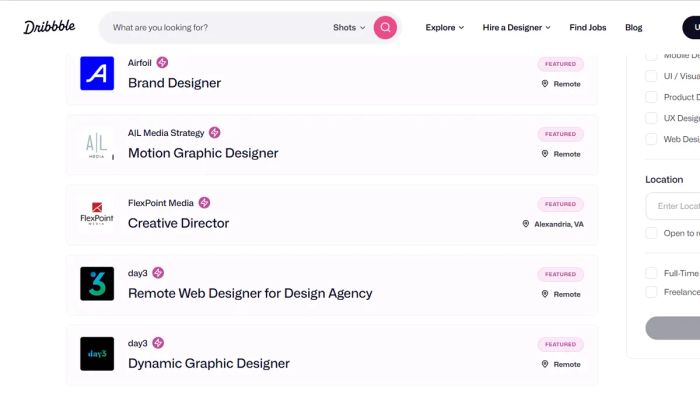 Cách tìm việc hiệu quả trên Dribbble - Phần 2