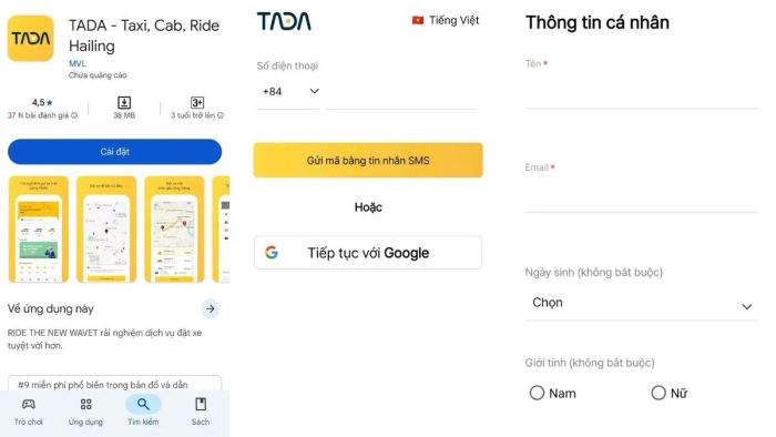 Tải ứng dụng TADA trên các nền tảng Android và iOS
