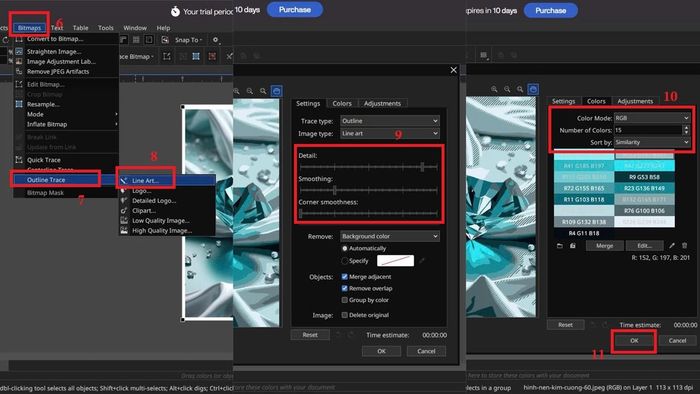 Hướng dẫn convert Bitmap sang Vector bằng Corel - Bước xử lý ảnh