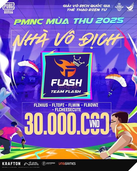 Cúp Vô Địch PUBG Mobile Quốc Gia 2025: Team Flash Thống Trị PMNC Mùa Thu