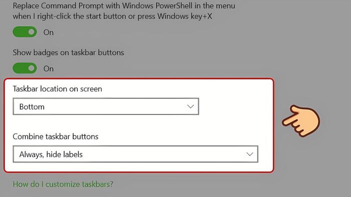 Hướng dẫn di chuyển thanh Taskbar - Thực hiện bước thứ hai