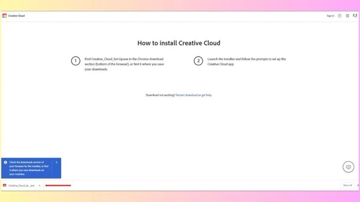 Hướng dẫn tải Adobe Creative Cloud - Bước đầu tiên