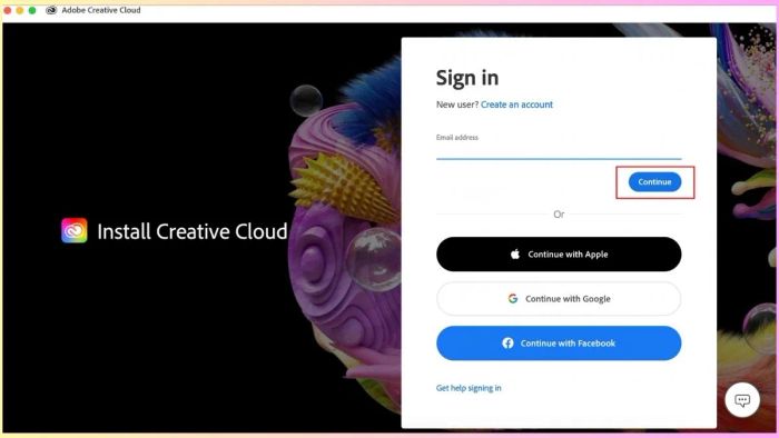 Hướng dẫn tải Adobe Creative Cloud - Bước thứ hai
