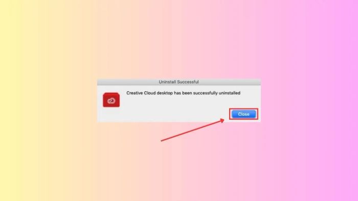 Hoàn tất quá trình gỡ bỏ Adobe Creative Cloud