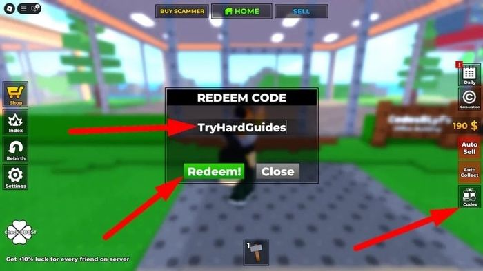 Các bước nhập mã Build a Scam Empire chi tiết
