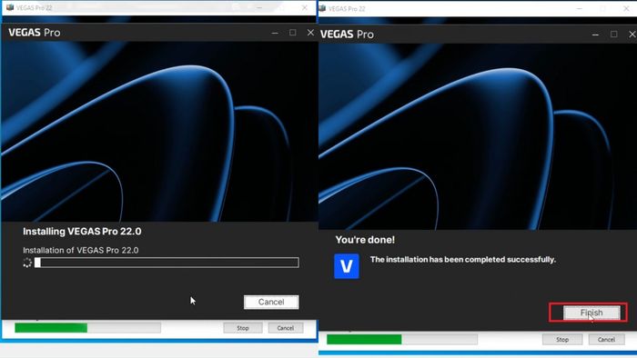 Hoàn thành các bước tải xuống Vegas Pro