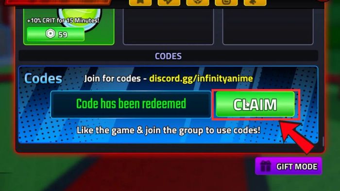 Bí quyết nhập code Fight Anime Bosses thành công