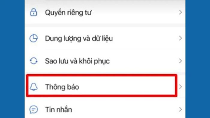 Tắt thông báo tin nhắn zalo tất cả mọi người - bước 2