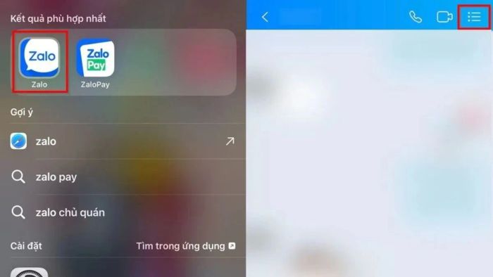 Tắt thông báo tin nhắn zalo một người cụ thể - bước 1,2