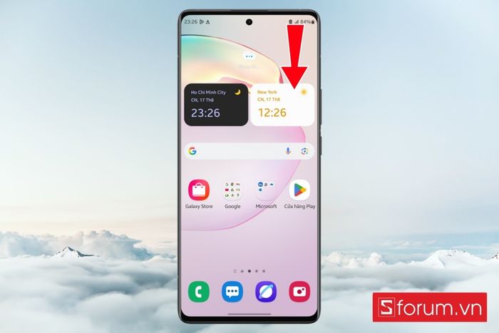 Thao tác vuốt xuống từ đỉnh màn hình giúp bạn truy cập ngay vào bảng thông báo và điều khiển.