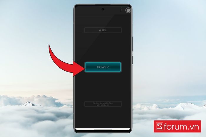 Chạm vào nút Power để kích hoạt đèn flash