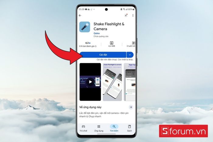 Tải về phần mềm Shake Flashlight and Camera