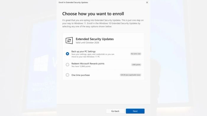 Microsoft chính thức cho phép người dùng đăng ký gia hạn các bản cập nhật bảo mật (ESU) dành cho Windows 10 đến hết tháng 10/2026