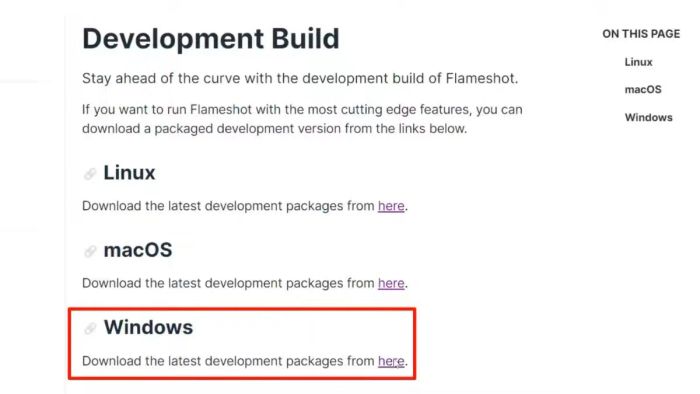 Tải về bộ cài đặt Flameshot phù hợp với hệ thống của bạn