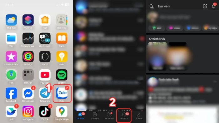 Phương pháp xem nhật ký Zalo trên điện thoại hệ điều hành iPhone và Android